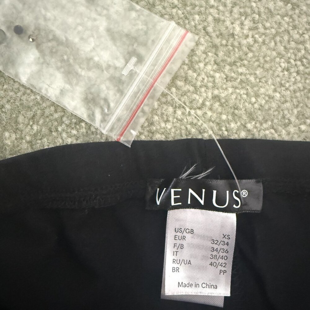 VENUS Black Embellished Lace Hem Leggings – Size XS (New with Extra Rhinestones) - Picture 6 of 6